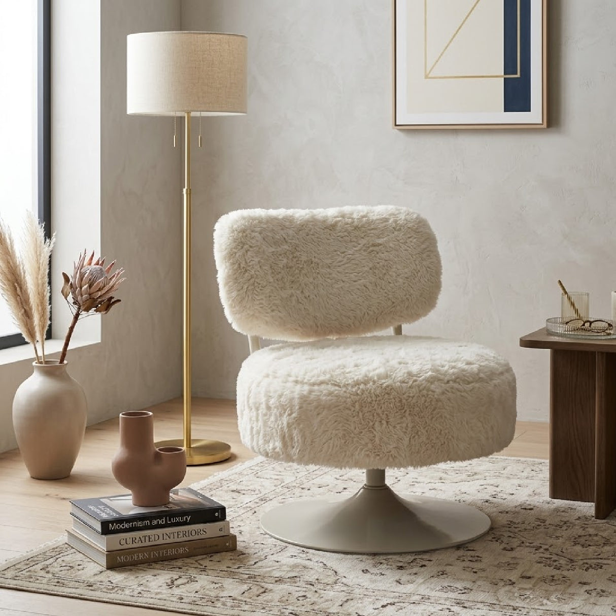   Modern furniture - Round Furry Swivel Chair - www.oroa.com | Oroa.com