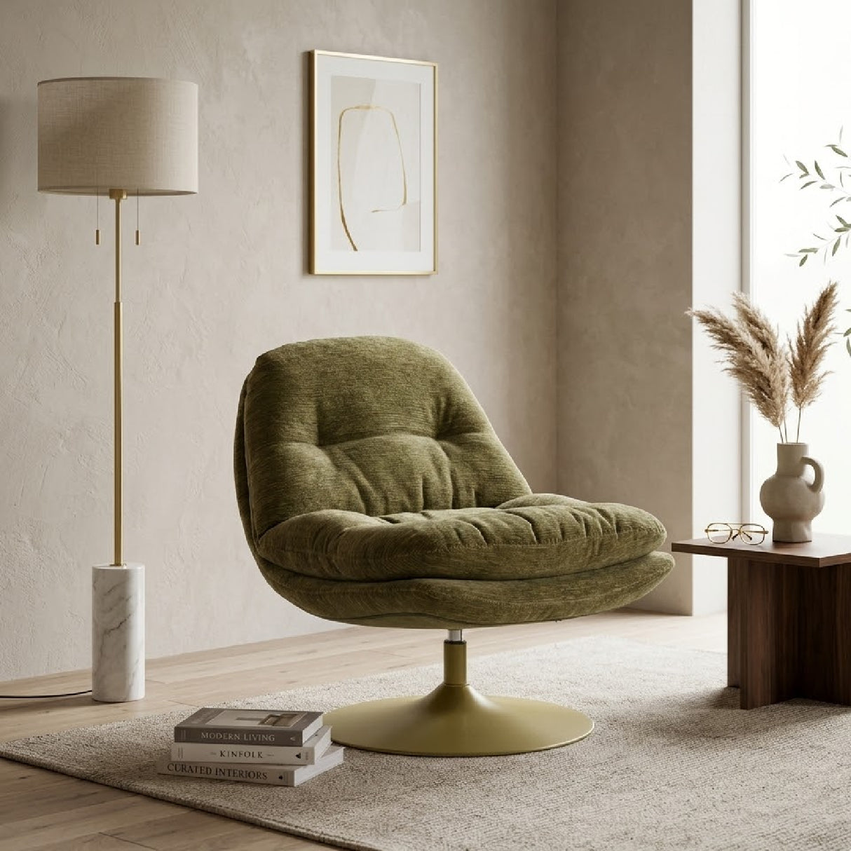   Padded Swivel Lounge Chair | Oroa.com