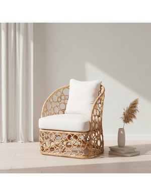 Modern European furniture - Rattan Bubble Openwork Accent Chair - www.oroa.com