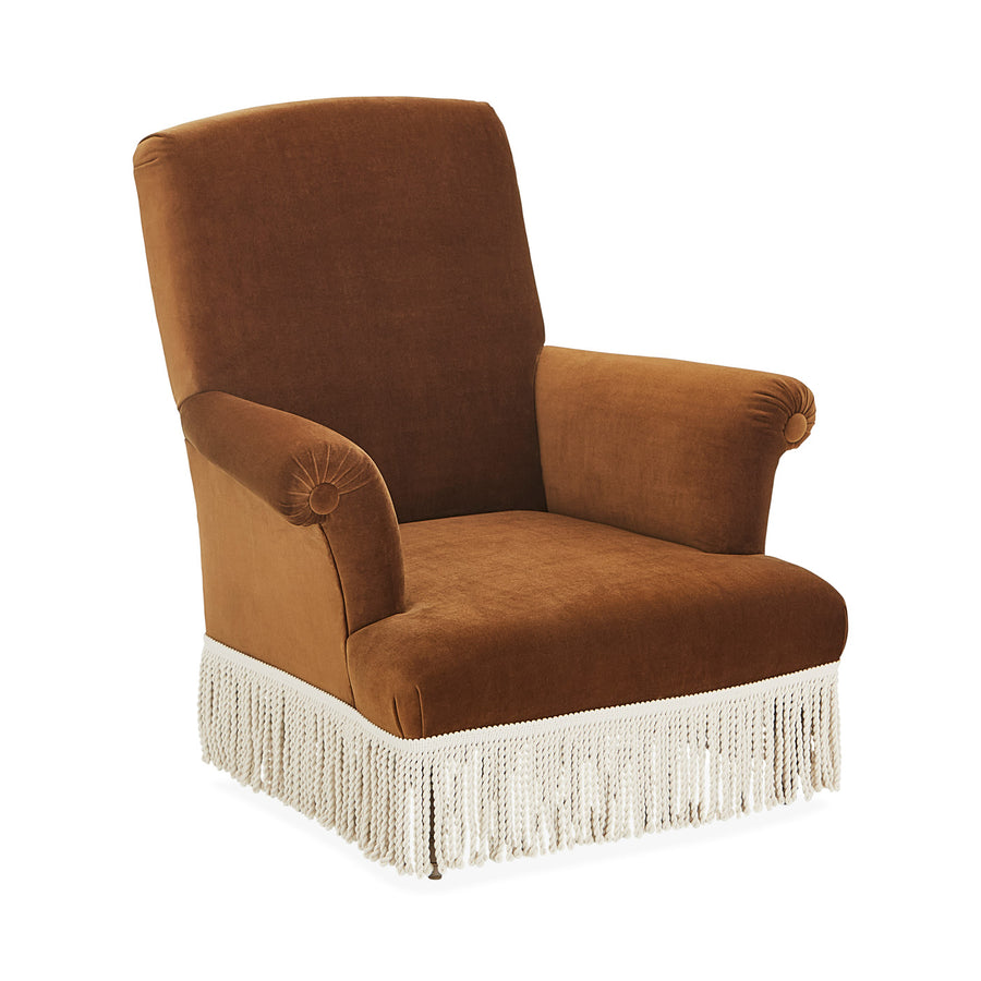 Macrame Fringed Velvet Armchair | Jonathan Adler Bonaparte | Oroa.com