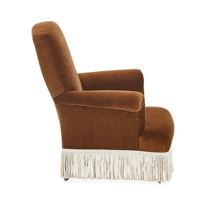 Macrame Fringed Velvet Armchair | Jonathan Adler Bonaparte | Oroa.com