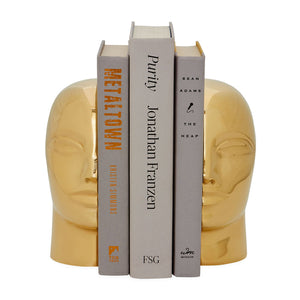 Brass Face Bookends | Jonathan Adler Atlas | Oroa.com