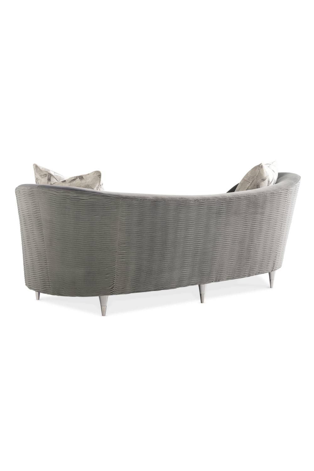 Gray Velvet Curved Sofa | Caracole Farrah