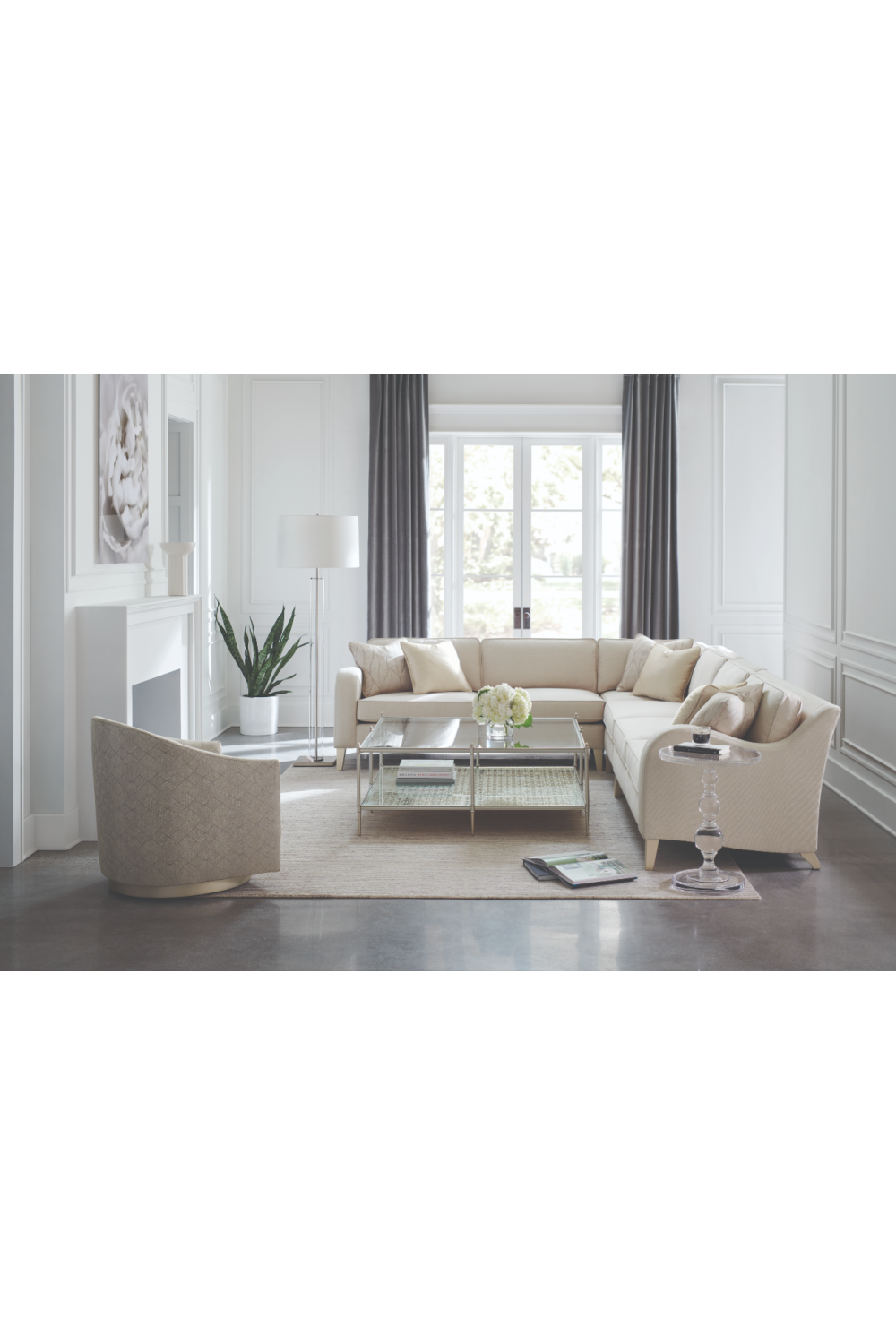 Cream Modern Loveseat | Caracole Victoria | Oroa.com