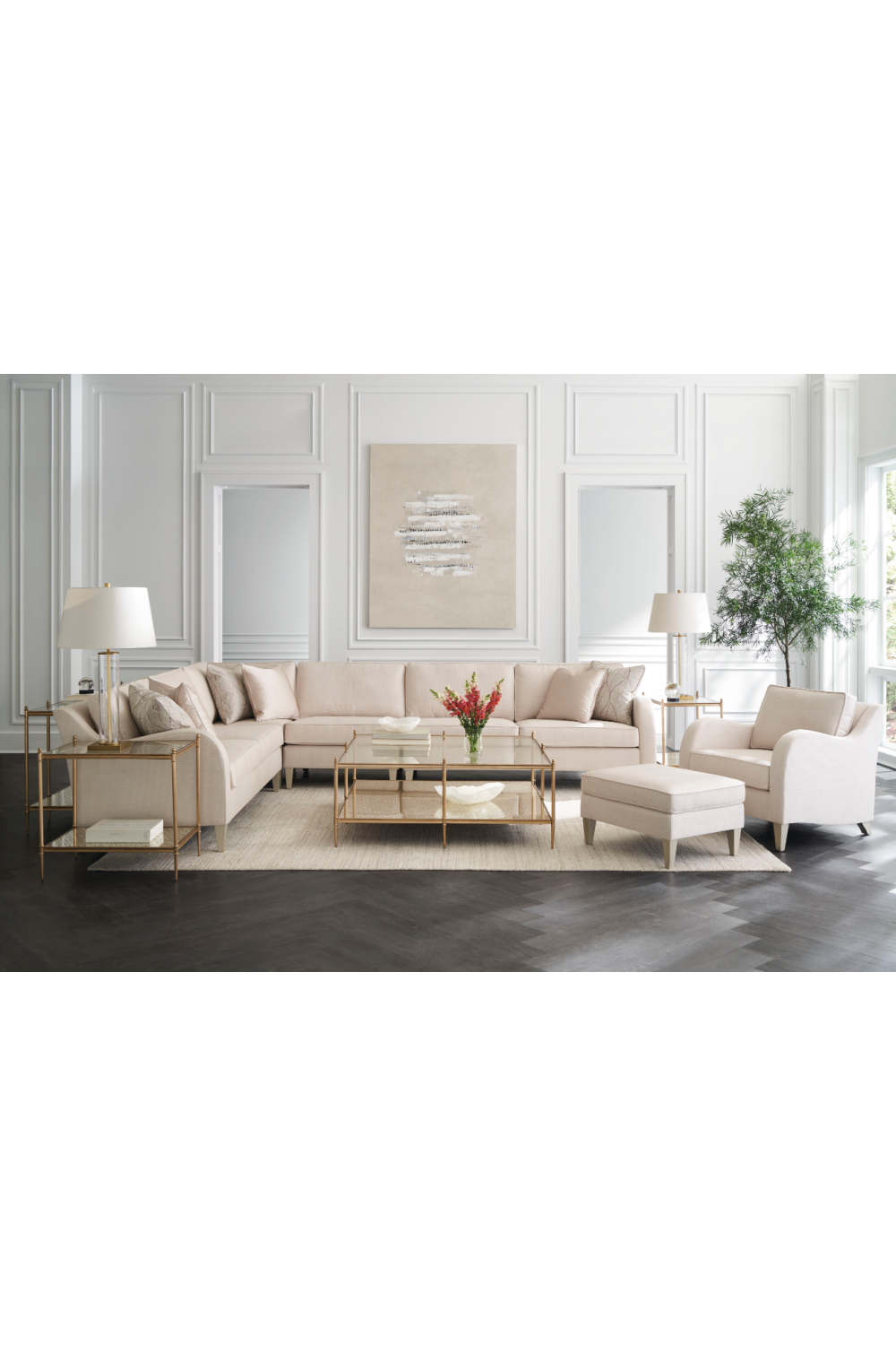 Cream Modern Loveseat | Caracole Victoria | Oroa.com