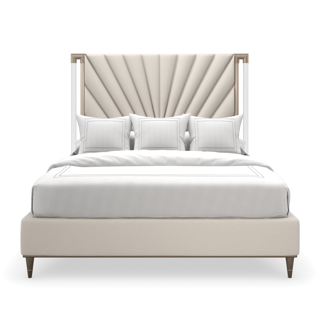   Gold Frame Upholstered Queen Bed | Oroa.com