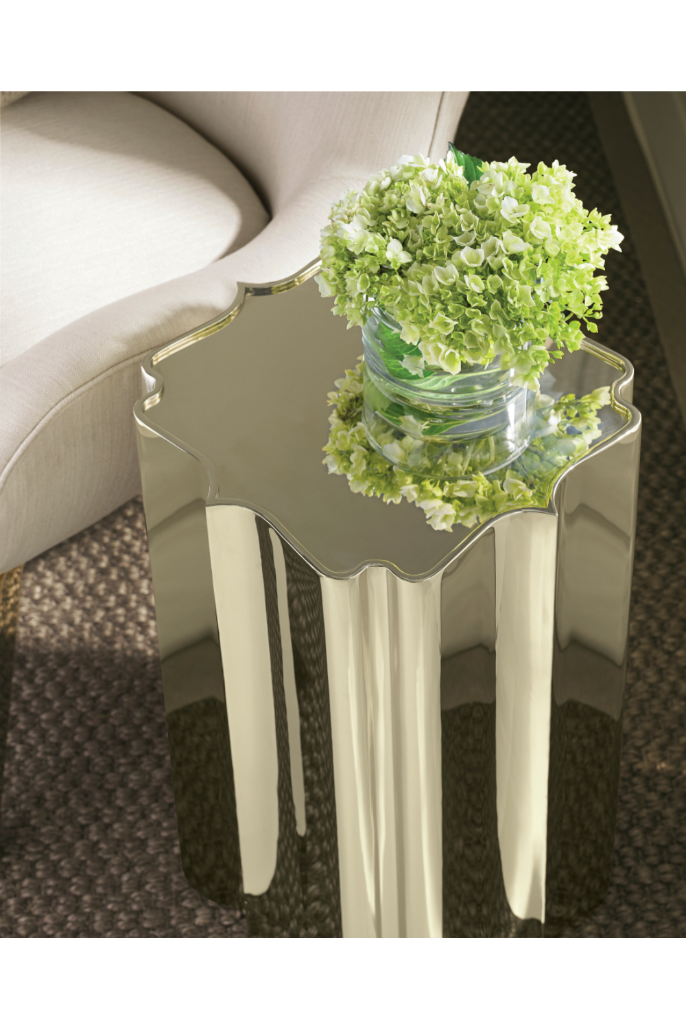 Scalloped Metallic Side Table | Caracole Good As Gold | Oroa.com