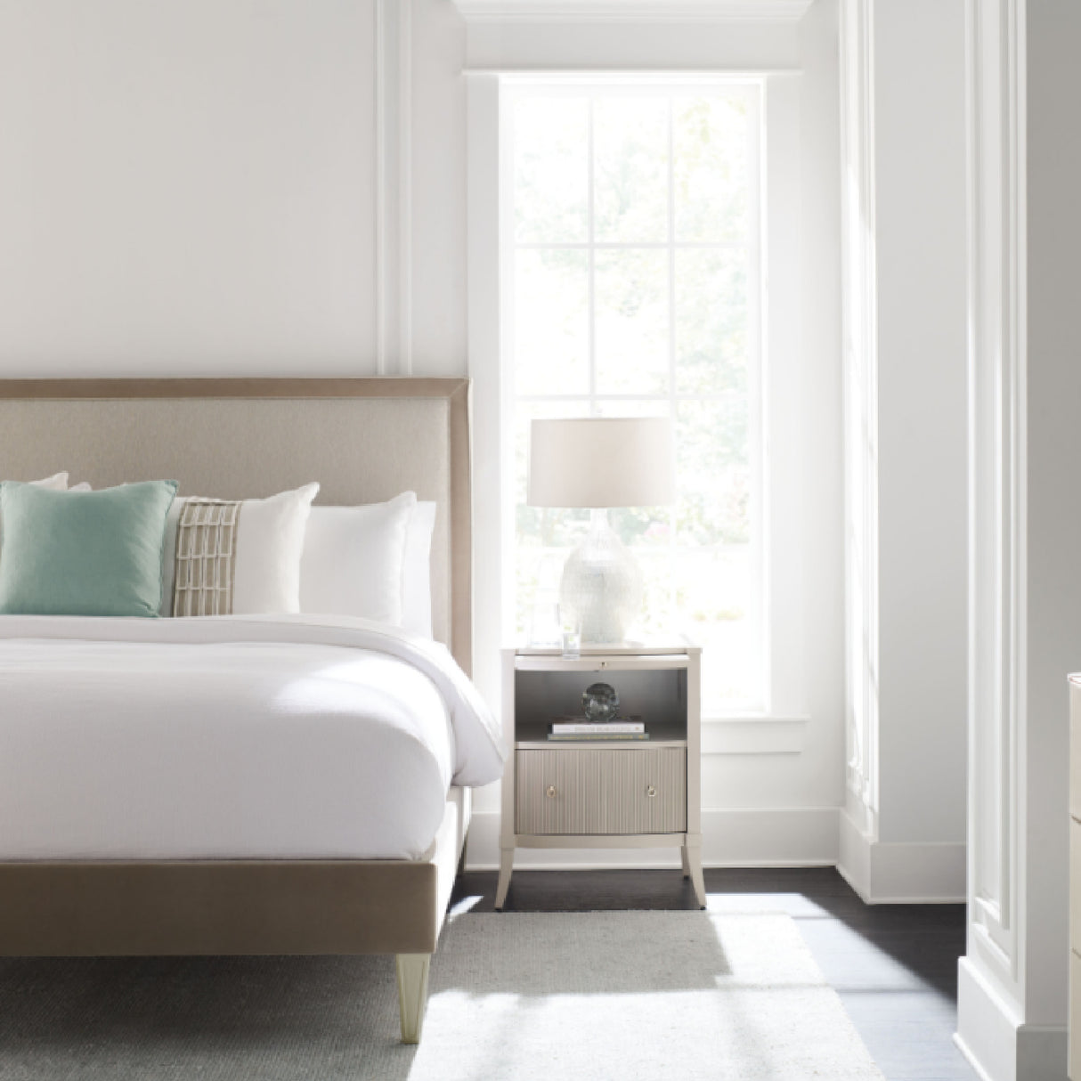   Modern Classic Cream Nightstand | Oroa.com