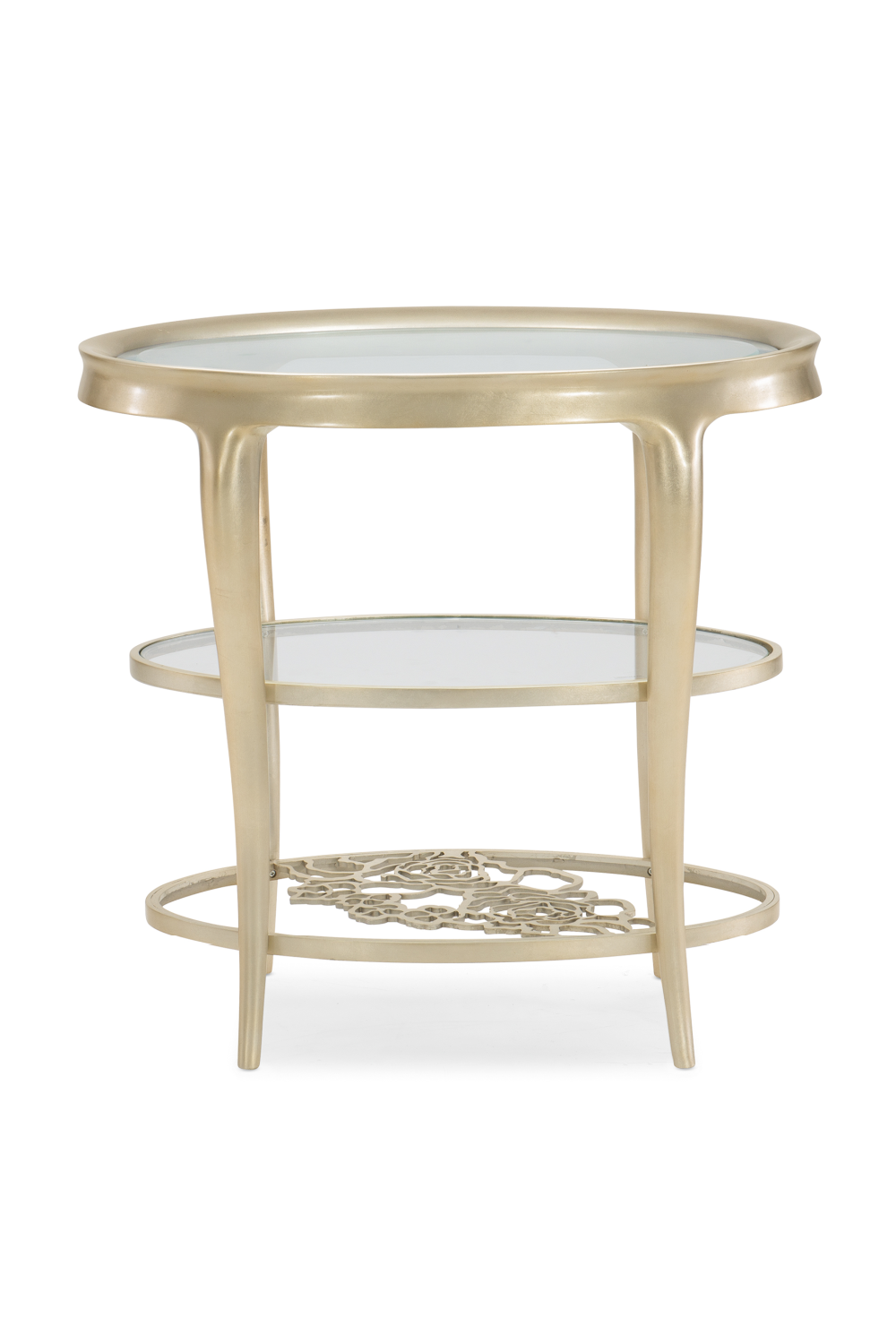 Oval Glass Top Side Table | Caracole Wild Flower | Oroa.com