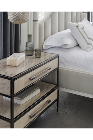 Bronze Framed Nightstand | Caracole Dual Impressions | Oroa.com