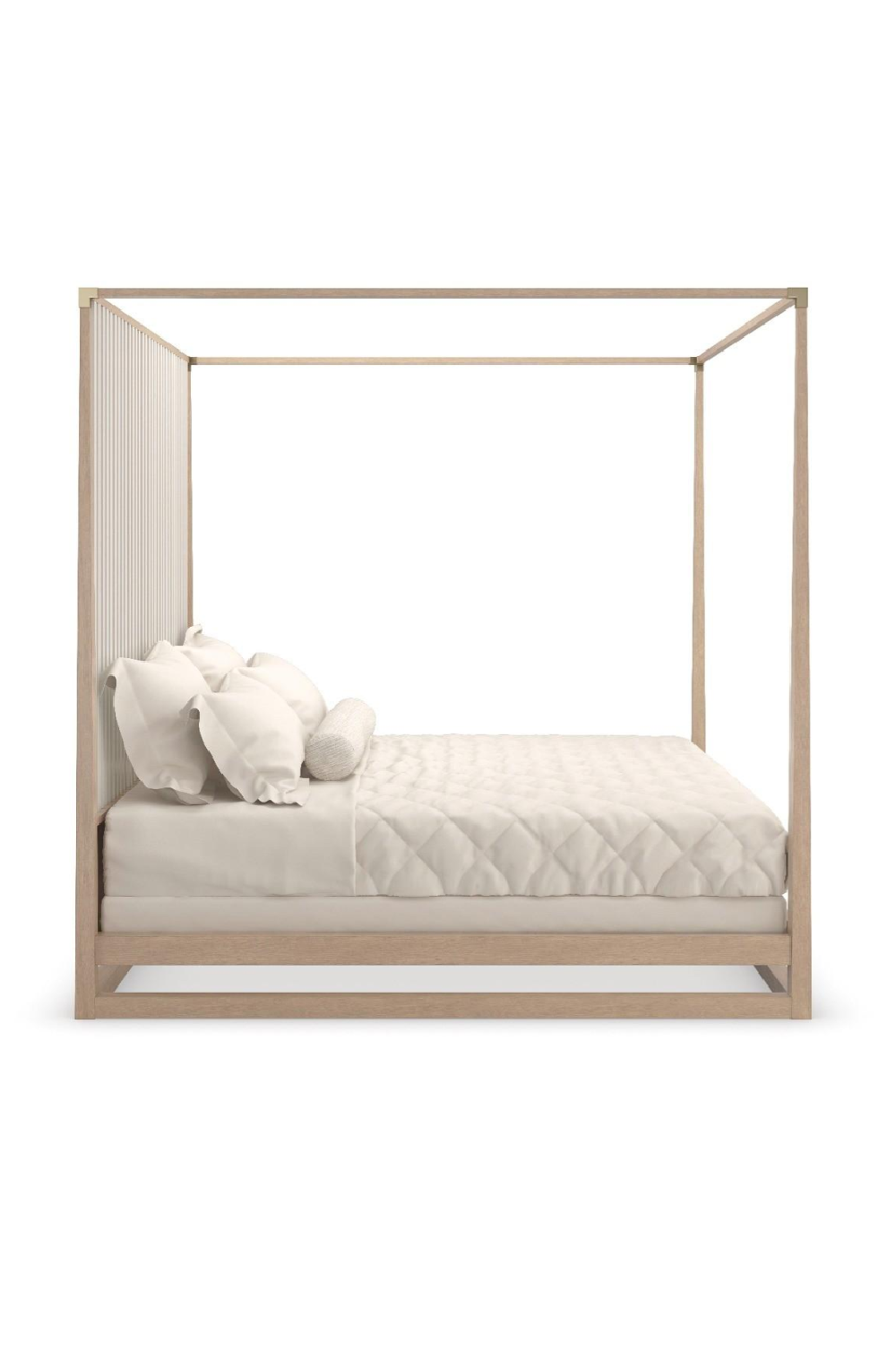 Light Oak Canopy Bed | Caracole Pinstripe | Oroa.com
