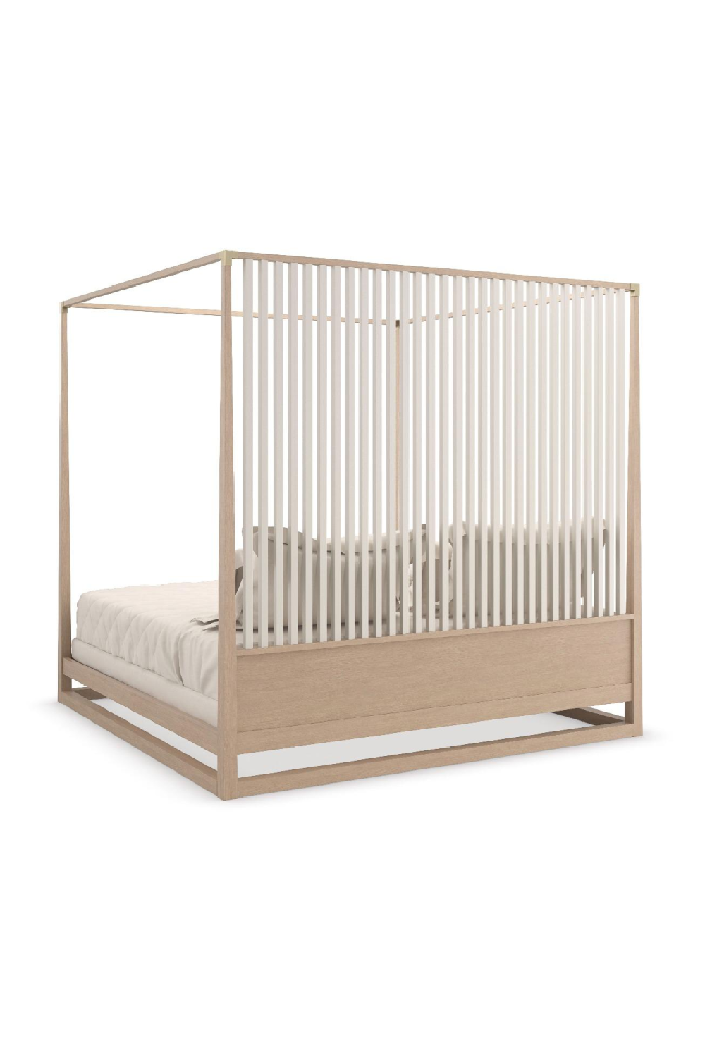 Light Oak Canopy Bed | Caracole Pinstripe | Oroa.com