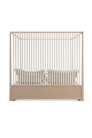 Light Oak Canopy Bed | Caracole Pinstripe | Oroa.com