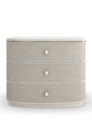 Cream Linen 3-Drawer Nightstand | Caracole Lyon | Oroa.com
