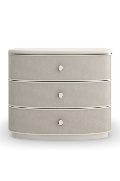 Cream Linen 3-Drawer Nightstand | Caracole Lyon | Oroa.com