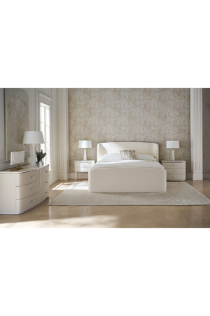 Cream Linen 3-Drawer Nightstand | Caracole Lyon | Oroa.com