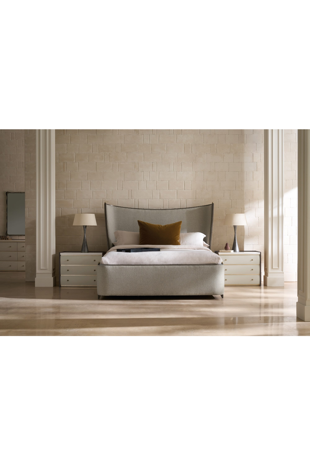 Burnished Adobe 3-Drawer Nightstand | Caracole Avignon | Oroa.com