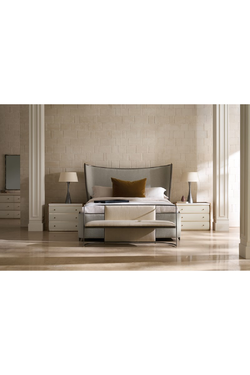 Gray Fabric Bed | Caracole Provence | Oroa.com