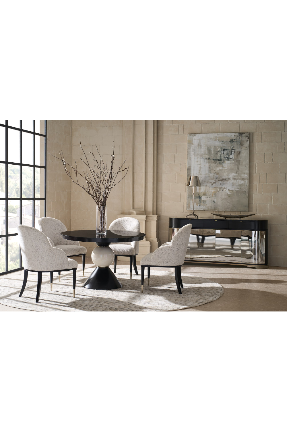 Black Glass Dining Table | Caracole Chalice | Oroa.com