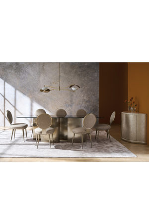 Gold 4-Column Base Dining Table | Caracole Aphelion 4 | Oroa.com