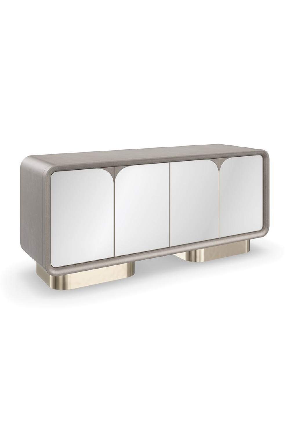 Mirrored 4-Door Media Unit | Caracole Aero | Oroa.com
