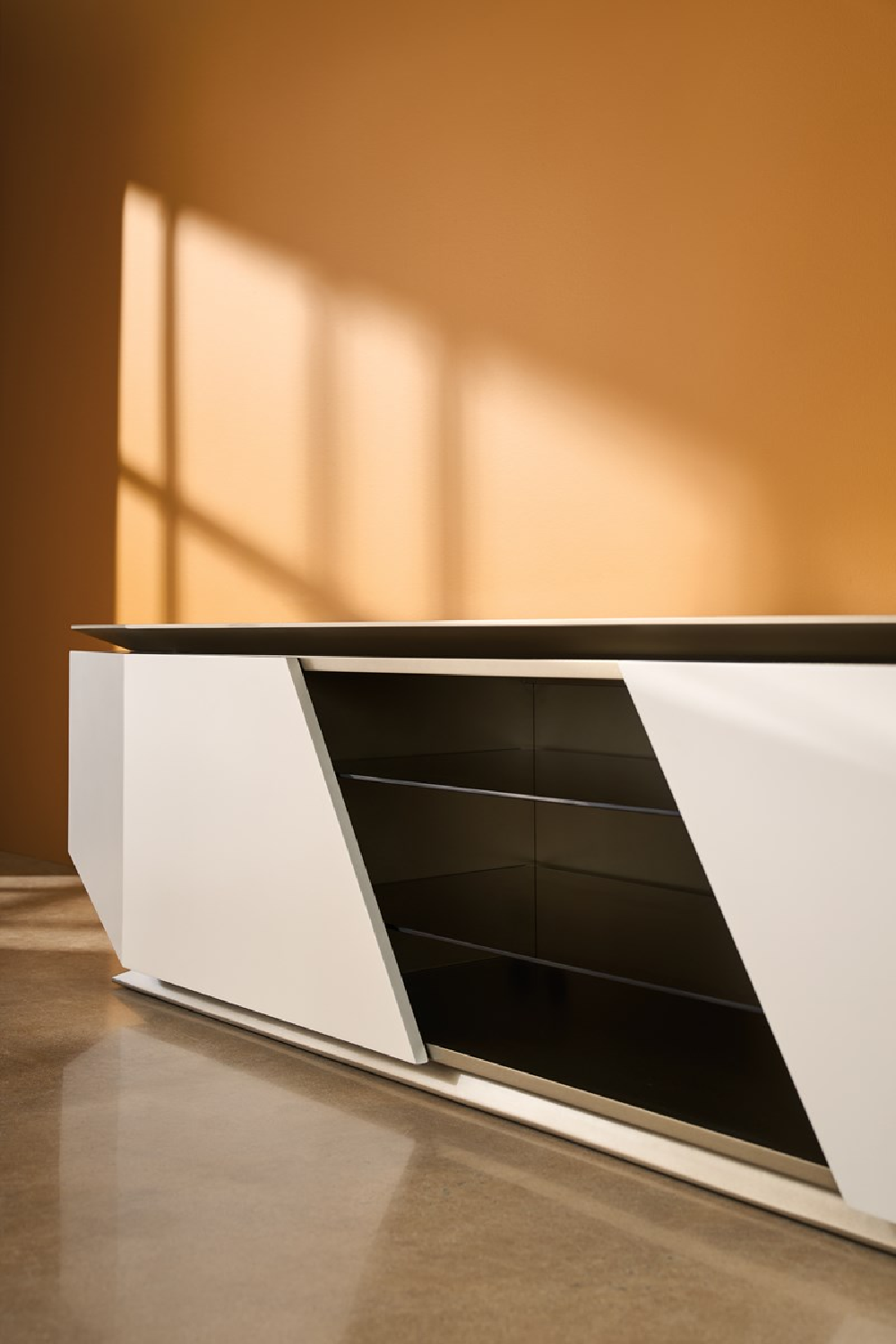 Metallic Modern Media Unit | Caracole Axis | Oroa.com