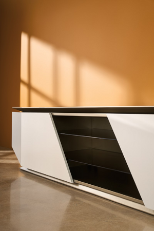 Metallic Modern Media Unit | Caracole Axis | Oroa.com