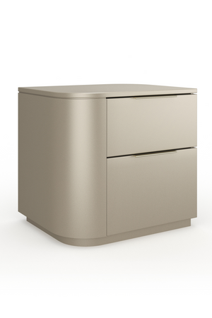 Silver Gloss 2-Drawer Nightstand | Caracole Oblique | Oroa.com