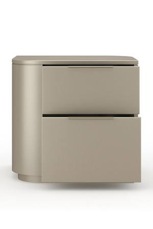 Silver Gloss 2-Drawer Nightstand | Caracole Oblique | Oroa.com