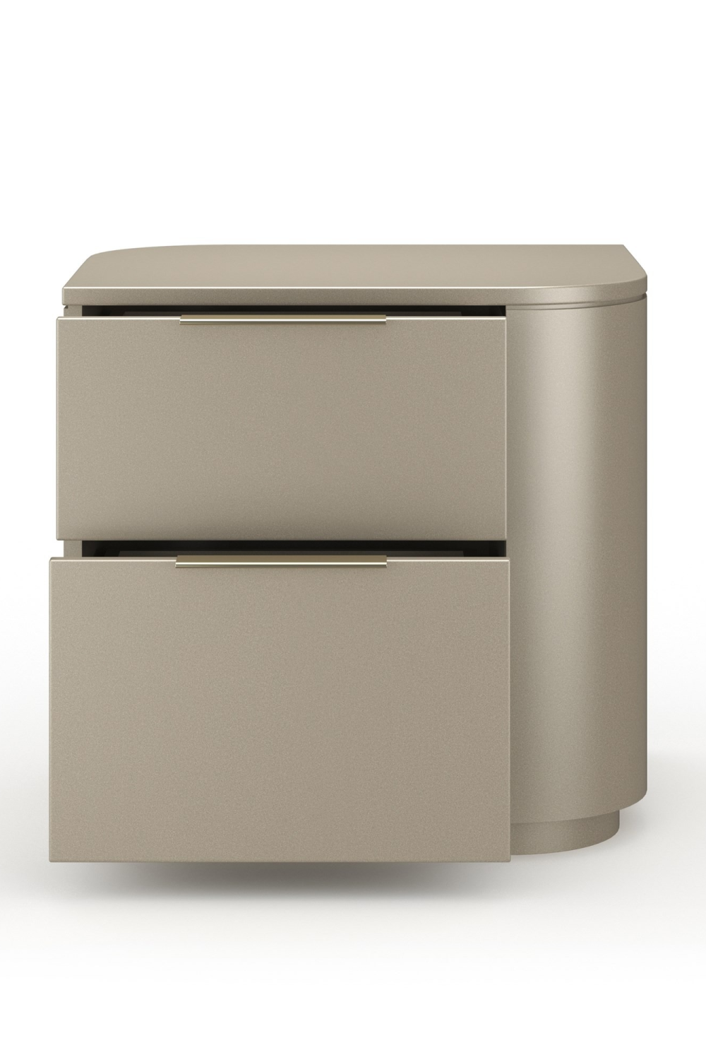 Silver Gloss 2-Drawer Nightstand | Caracole Oblique | Oroa.com