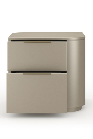 Silver Gloss 2-Drawer Nightstand | Caracole Oblique | Oroa.com