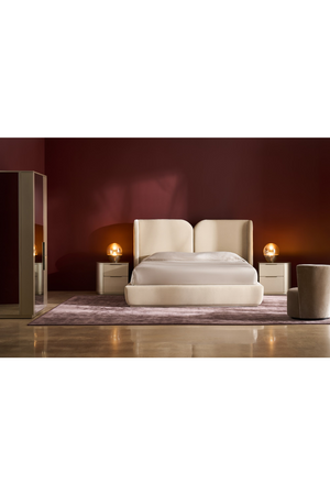 Silver Gloss 2-Drawer Nightstand | Caracole Oblique | Oroa.com