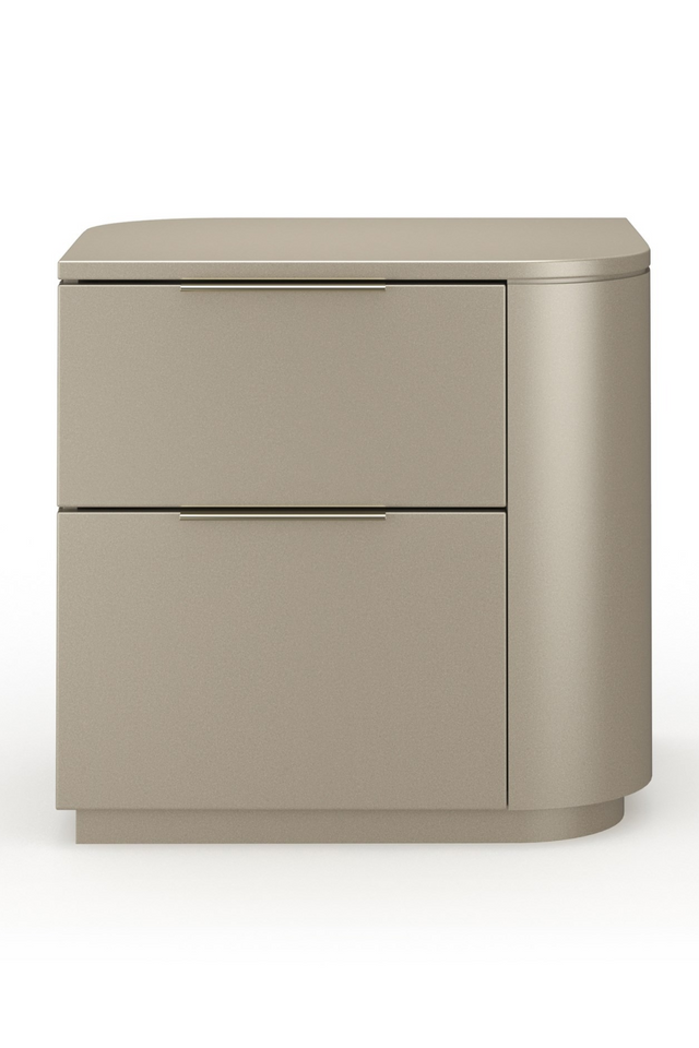 Silver Gloss 2-Drawer Nightstand | Caracole Oblique | Oroa.com