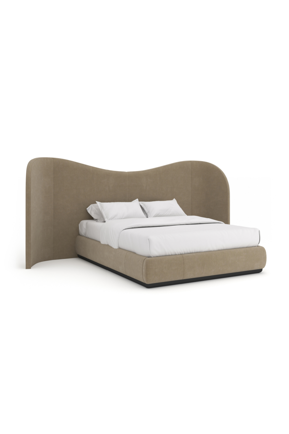 Taupe Velvet Bed | Caracole Clio | Oroa.com