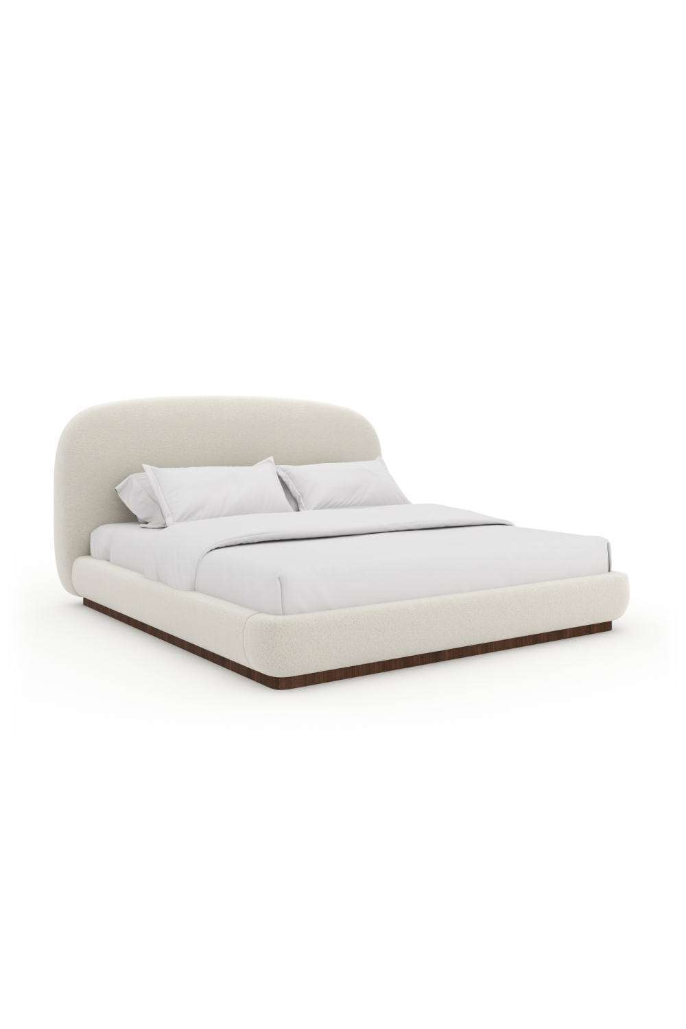 White Bouclé Bed | Caracole Botero | Oroa.com