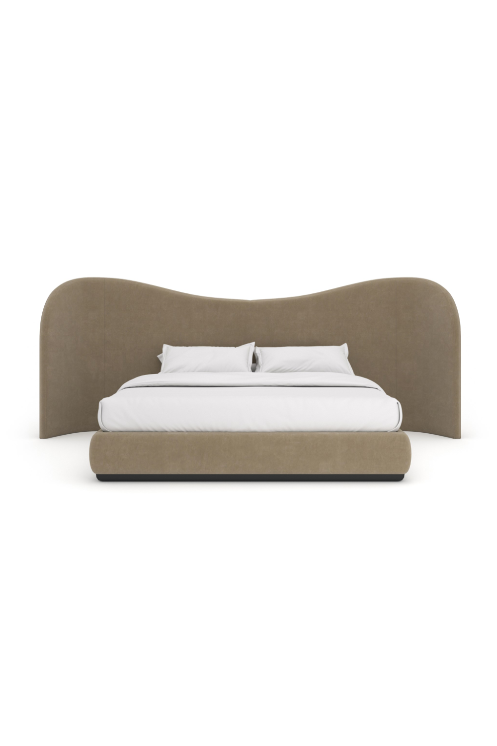 Taupe Velvet Bed | Caracole Clio | Oroa.com
