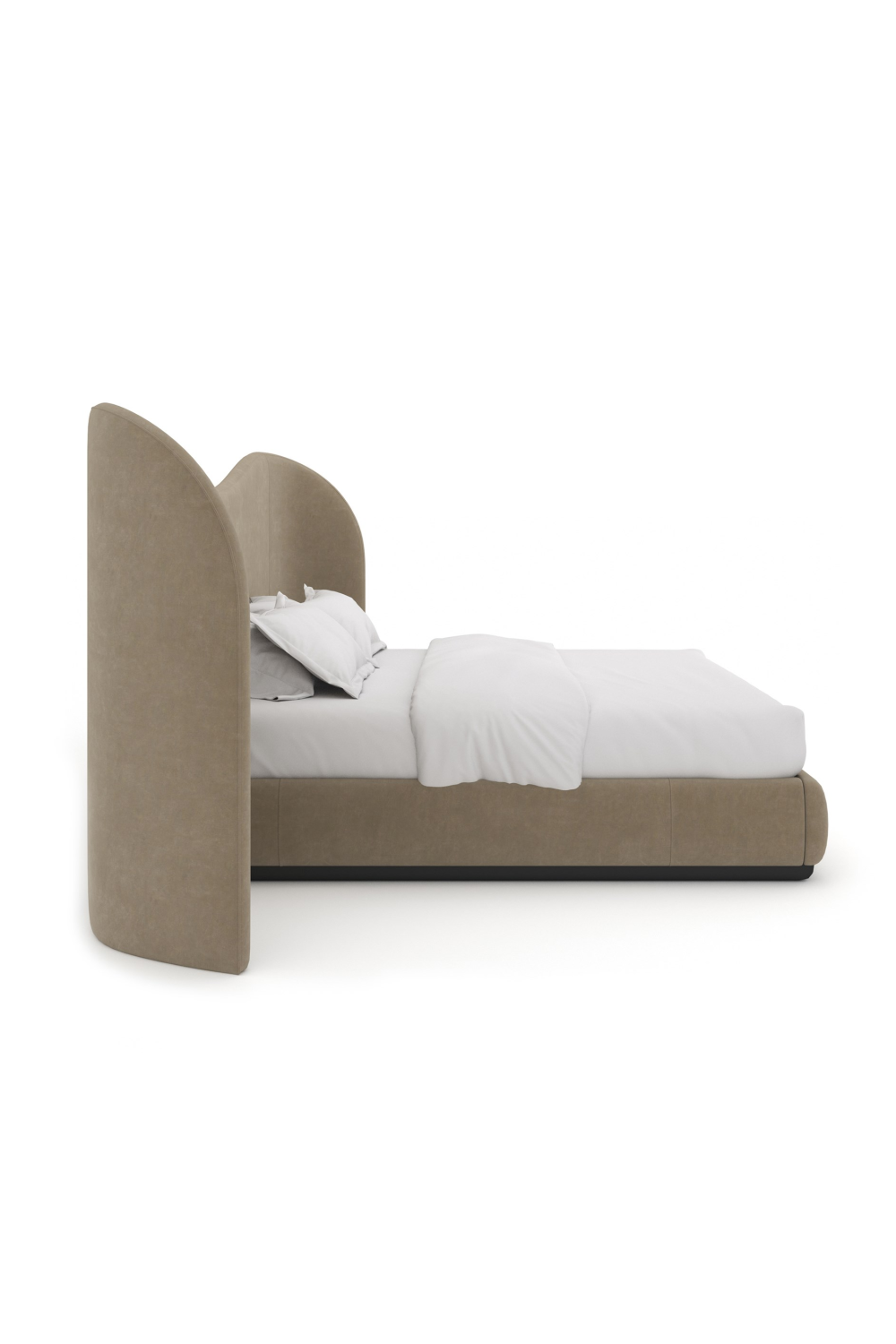 Taupe Velvet Bed | Caracole Clio | Oroa.com