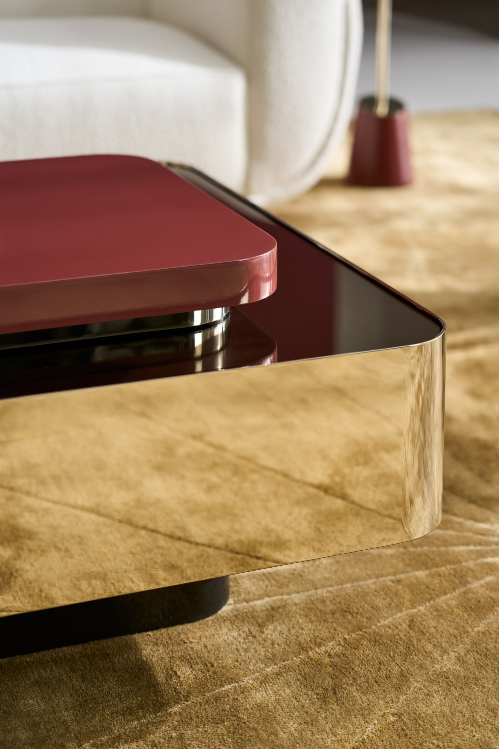 Red Gloss Square Accent Tray | Caracole Periphery | Oroa.com