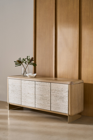 Travertine 4-Door Sideboard | Caracole Mojave | Oroa.com