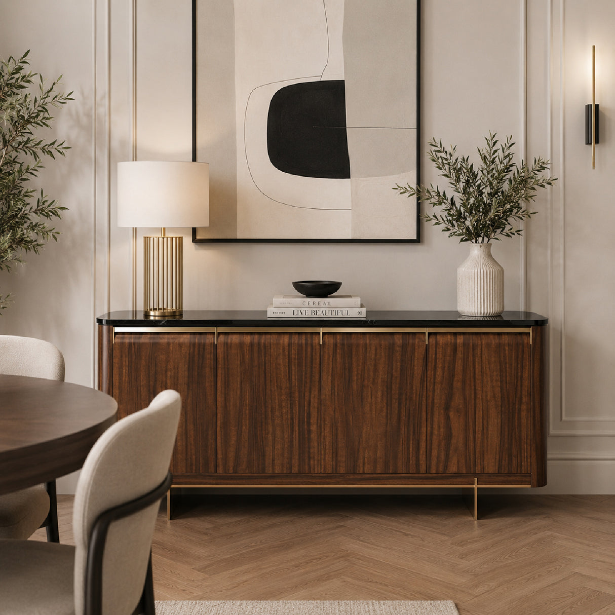   Smoked Walnut 4-Door Sideboard | Oroa.com