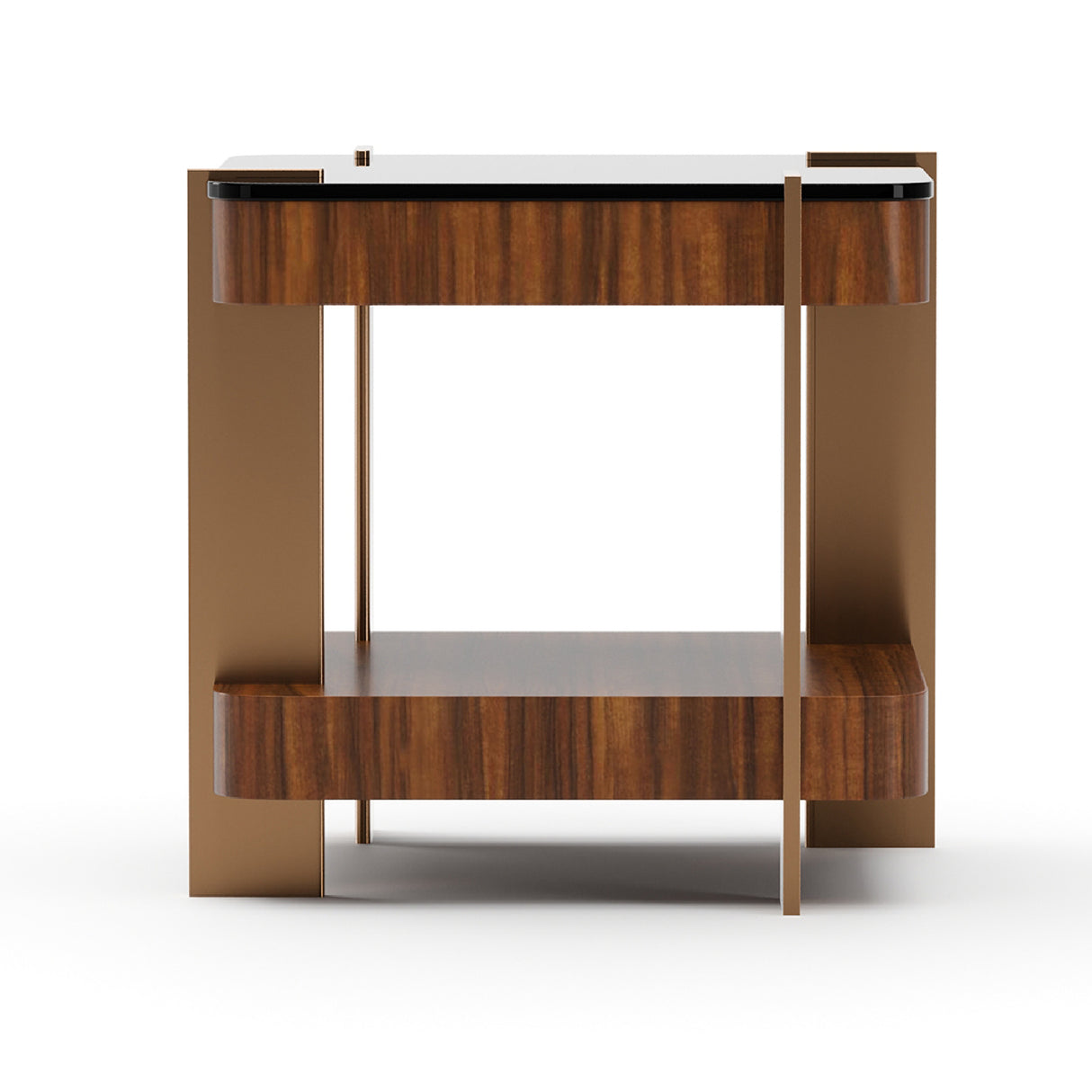   Smoked Walnut Square Side Table | Oroa.com