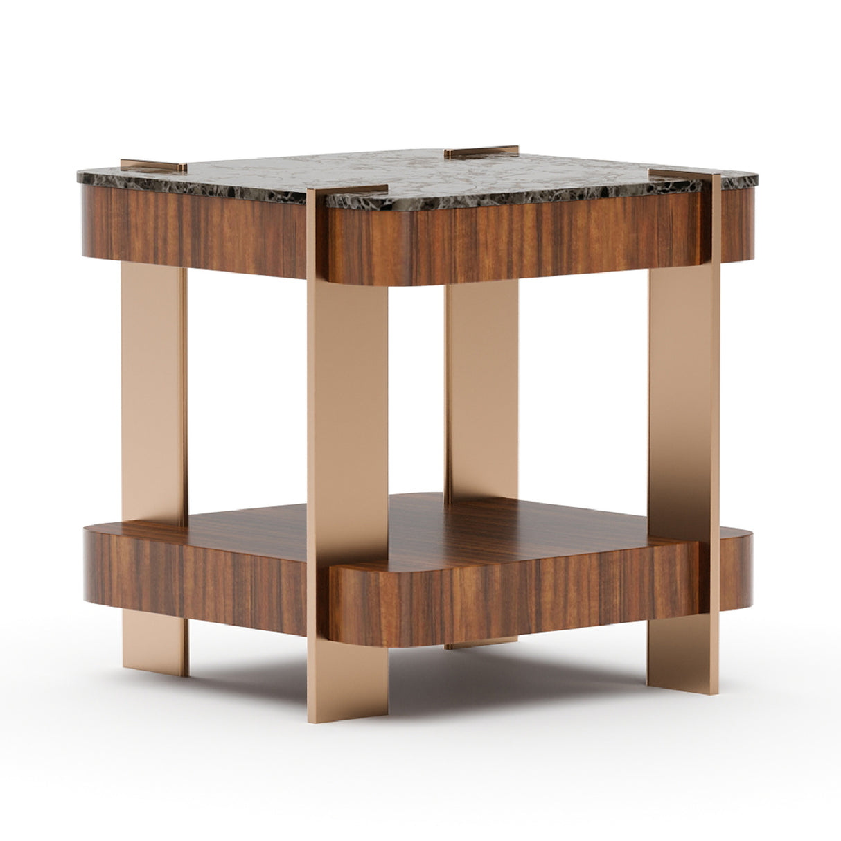   Smoked Walnut Square Side Table | Oroa.com