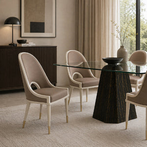   Taupe Cutout Back Dining Chair | Oroa.com
