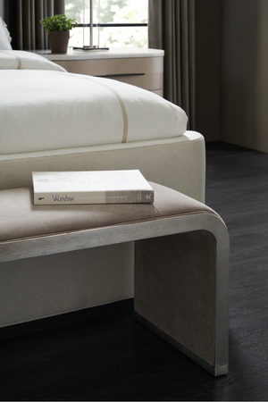   Taupe Velvet Bench | Oroa.com