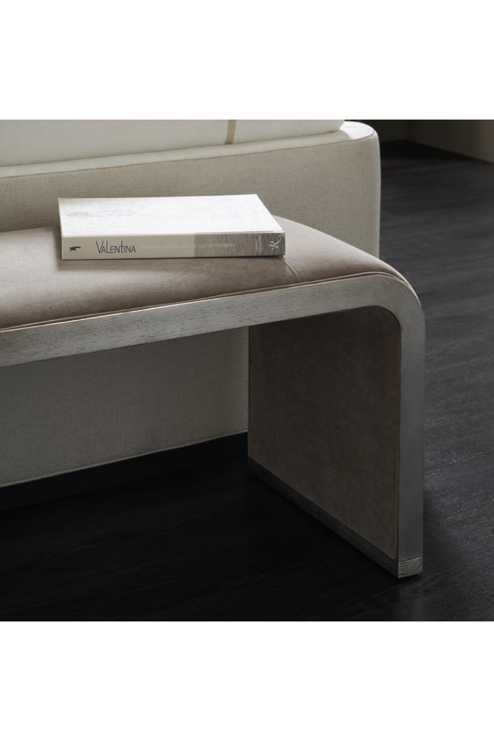   Taupe Velvet Bench | Oroa.com