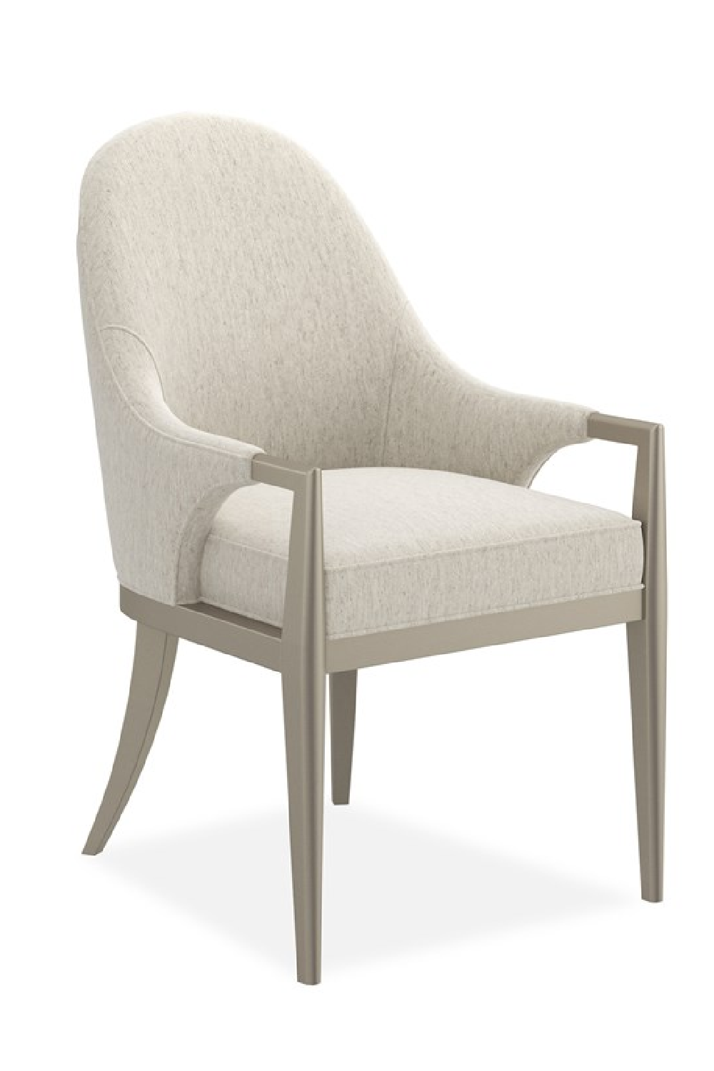 White Arched-Back Dining Armchair | Caracole Natural Choice | Oroa.com