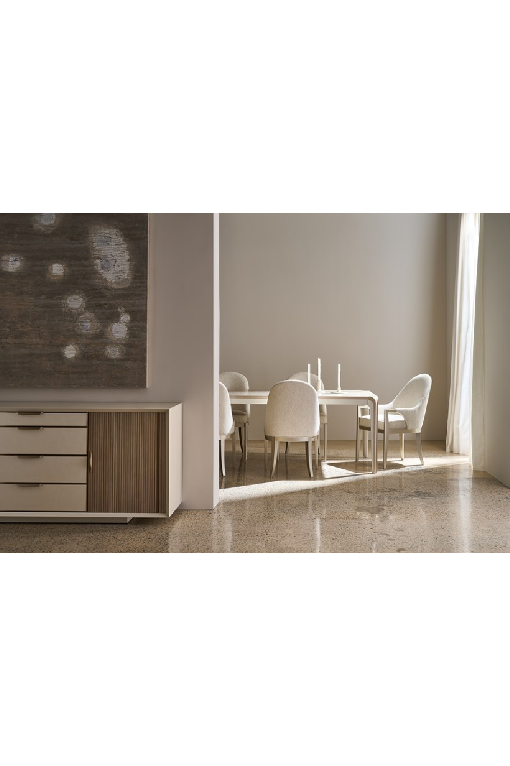   Ecru Arched-Back Side Chair | Oroa.com