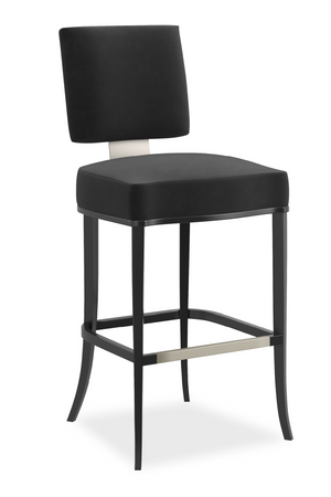 Black Square-Back Bar Stool | Caracole Reserved Seating | Oroa.com