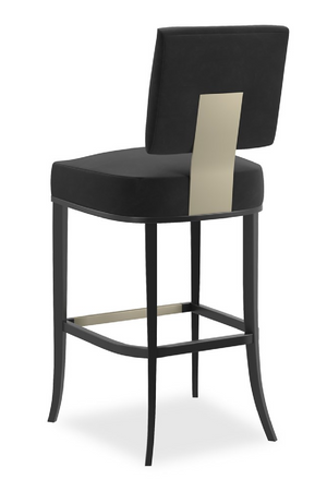 Black Square-Back Bar Stool | Caracole Reserved Seating | Oroa.com