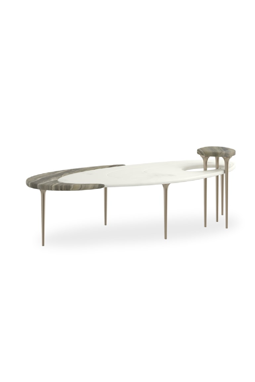 Oval Marble Modern Coffee Table | Caracole Resonance | Oroa.com